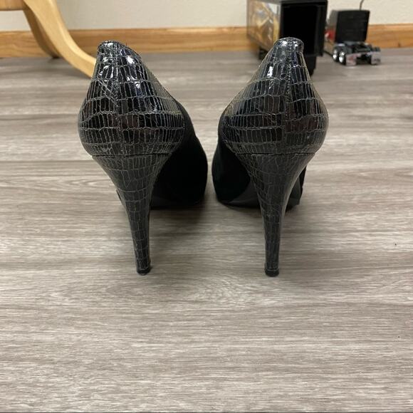 Gunmetal Made in Italy Suede & Leather Heels Black 37 - Picture 5 of 8